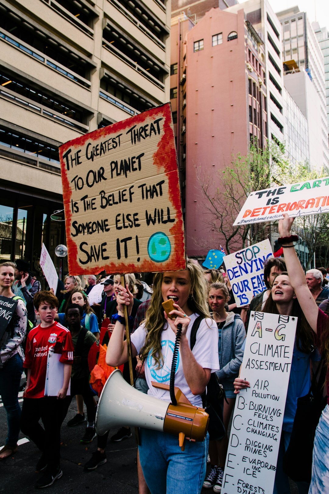 people protesting in street