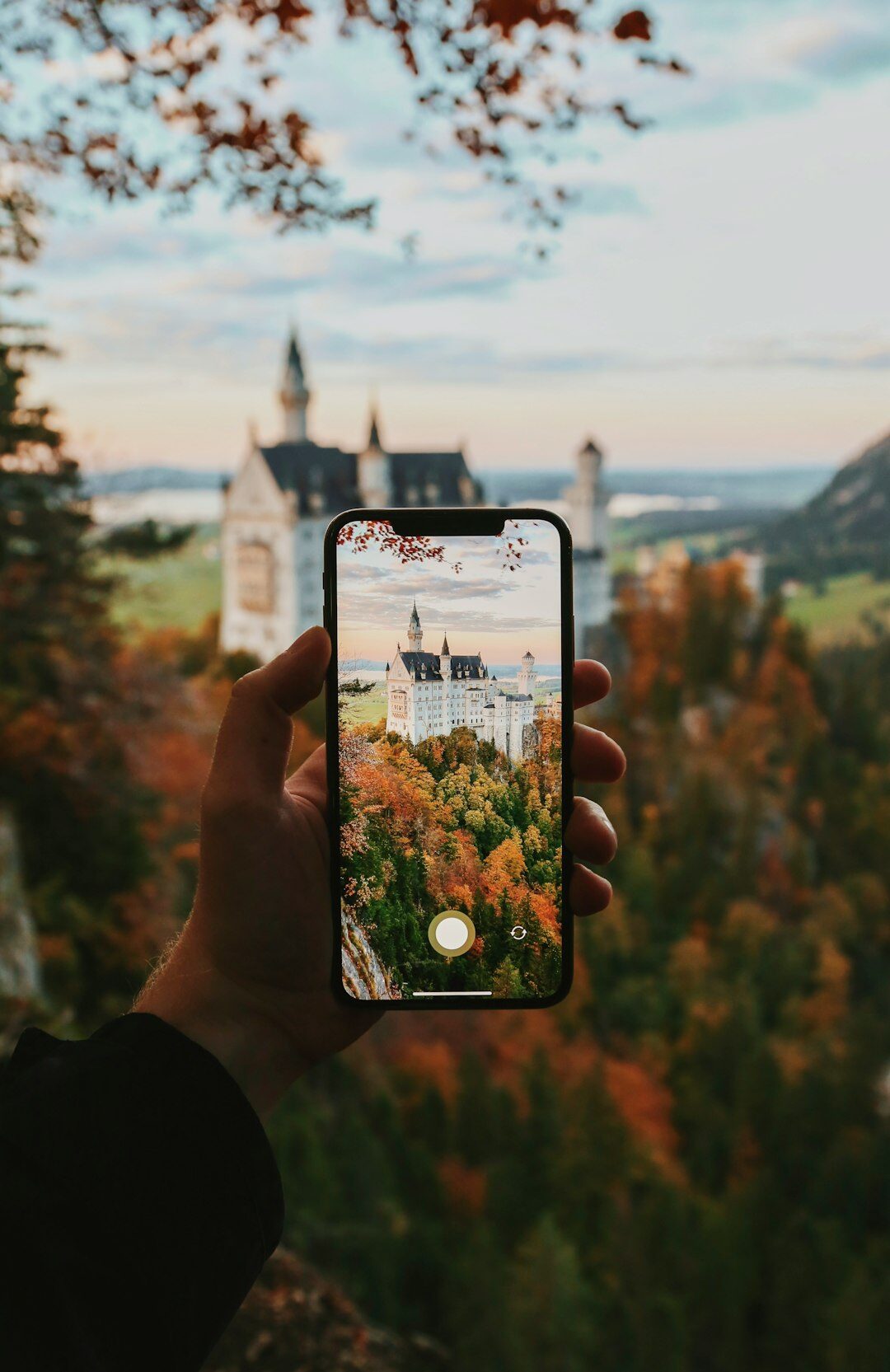 person using smartphone in germany